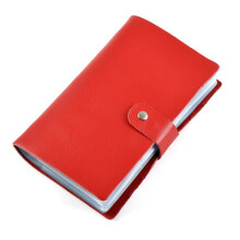 boshiho Leather Credit Card Holder Business Card Case Book Style 90 Count Name ID Card Holder Book (Red)
