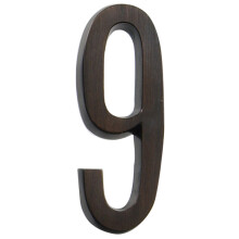 Distinctions by Hillman 843263 4-Inch Die Cast Self-Adhesive House Address Plaque Aged Bronze Number 9