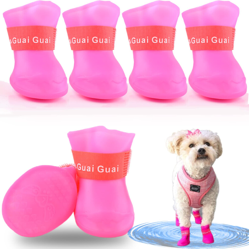 Cdycam Cute Little Pet Dog Puppy Pioggia Neve Stivali Scarpe A Stivaletto Candy Colori E Gomma, Antiscivolo-image