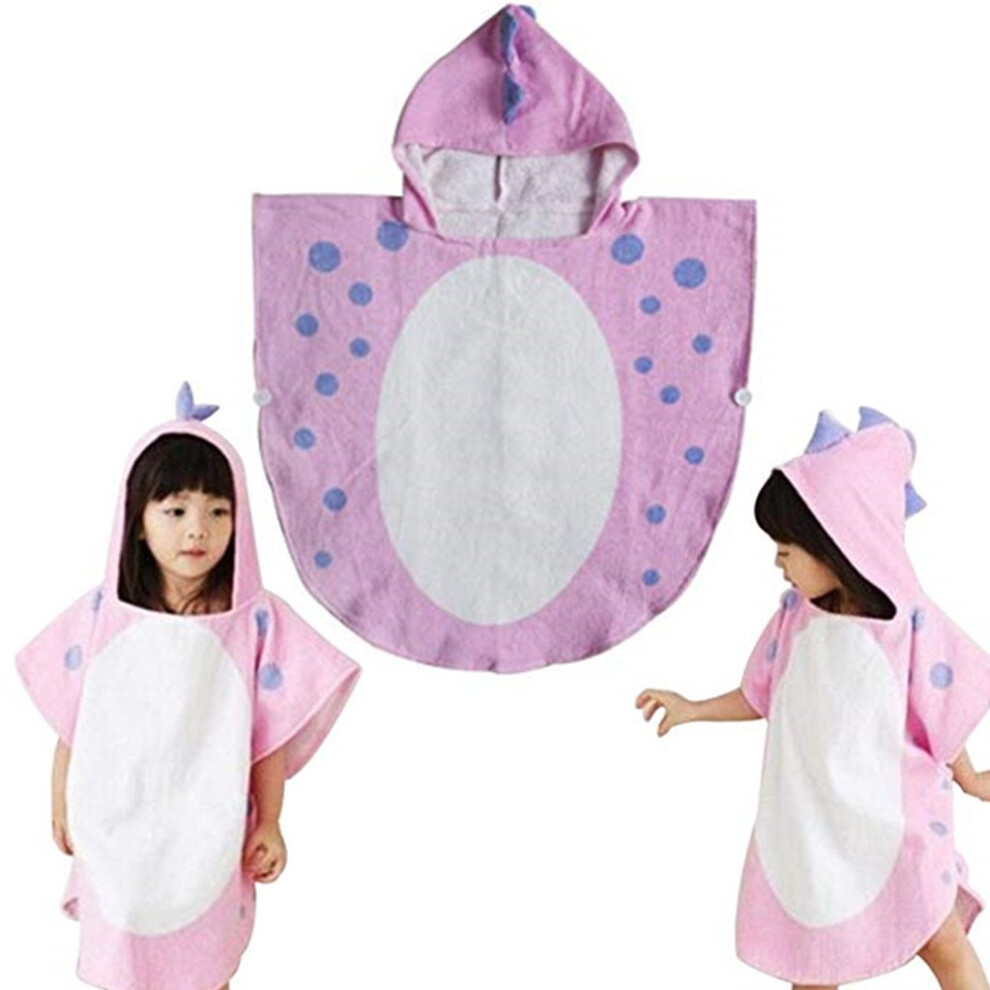 Kreomitxt Serviette de bain pour enfants Peignoir     capuche Poncho de plage Motif dinosaure pour enfants de 0     8 ans