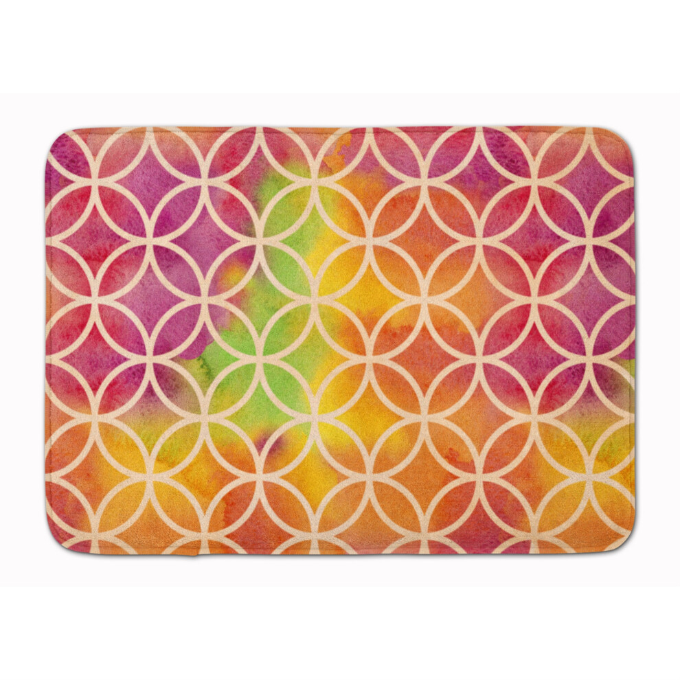 Caroline's Treasures Bodenmatte Mit Geometrischen Kreisen, Aquarell, Regenbogen, 48,3 Cm H X 68,6 Cm B, Mehrfarbig-image