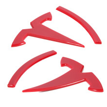 Nanaholy Model Y Tilbeh?r til Tesla 2024 2023 2022 2021 2020 Emblem klisterm?rke 2 stk/s?t logo -m?rkat (r?d)