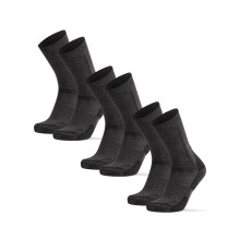 Chaussettes de randonn e DANISH ENDURANCE en laine m rinos pour hommes et femmes, mi-mollet et thermiques, lot de 3 (gris fonc , taille L)