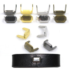 Bluemoona 100 St   ck ? Messingklammern, 8 mm, Lederg   rtelschlaufen, Verschlusshalter, DIY-Lederhandwerk, Verbinder, Nickel