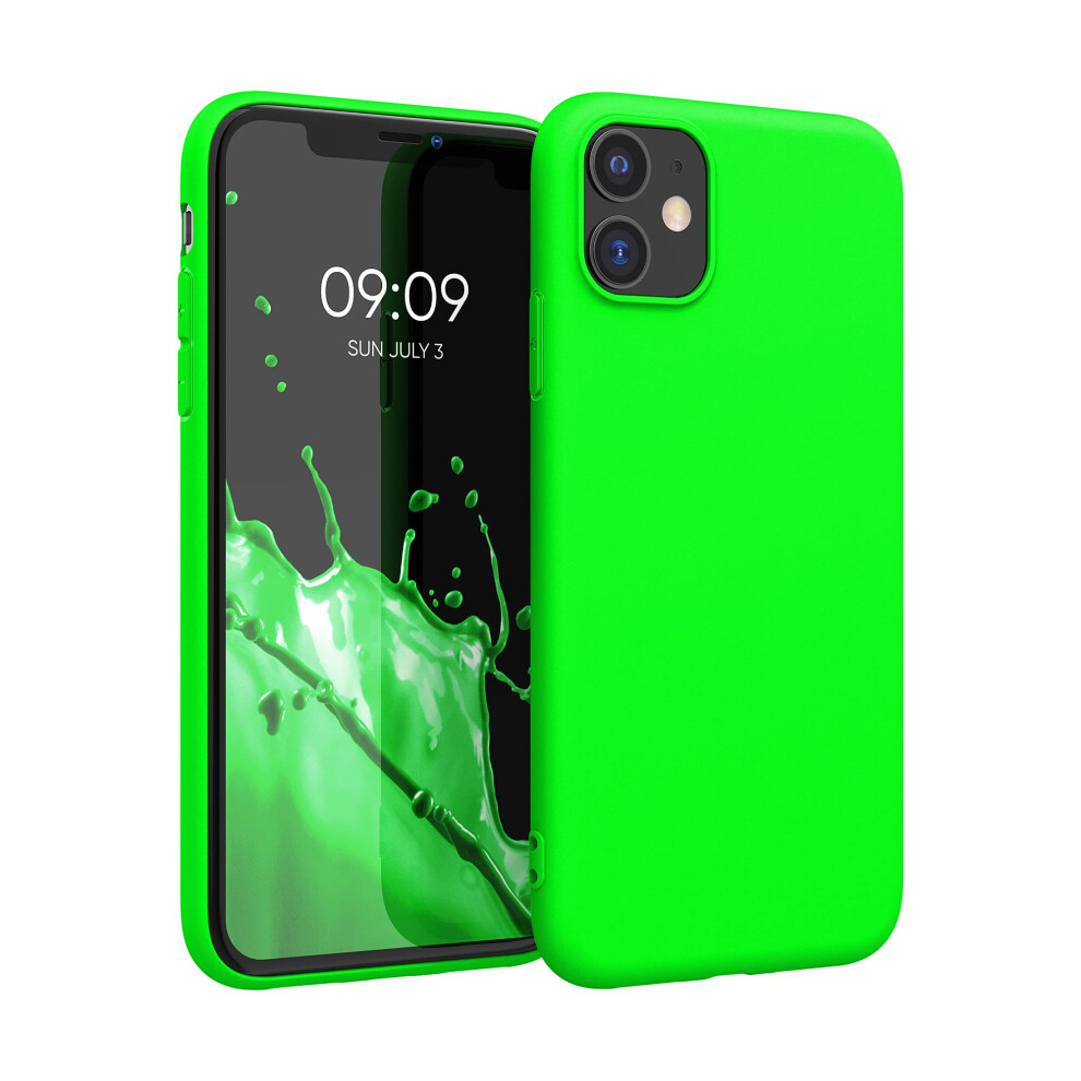Kwmobile Case Compatible With Apple Iphone 11 Case - Soft Slim Protective Tpu Silicone Cover - Neon Green 4063004071397
