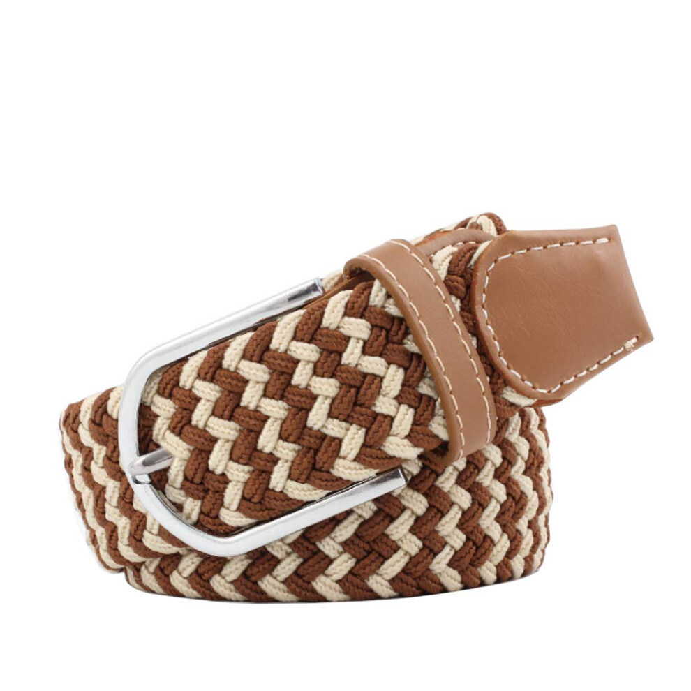 Huyfhksd Mieszane Kolory Tkane Rozciagniete Pasy Plecione Dla Mezczyzn I Kobiet Elastyczne Pasy Mody L Beige Coffee-image