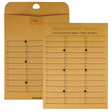 Kvalitetspark 2-sidor Interoffice-kuvert Redi-tac Box-stil Brown Kraft 10 x 13 100 per lda (63666)