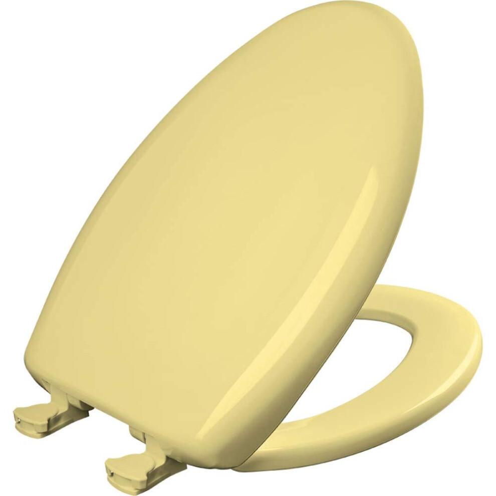 Bemis Classic Colors Slow Close Toilet Seat  Easy Clean Hinges and Durable Plastic Seat  Elongated  Yellow