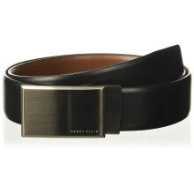 Perry Ellis Herren Portfolio Patterned Plaque Reversible Belt 100 % Leder (Gren 30-44 Zoll) Blk20 42