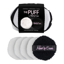 MakeUp Eraser Puff 5pc Set Reusable and Machine Washable Rounds Laundry Bag Included 5 Count (Pack of 1)