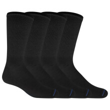 Dr. Scholl's Men's 4 Pack Diabetic and Circulatory Non-binding Crew Casual Sock Black Shoe Size 13-15 US
