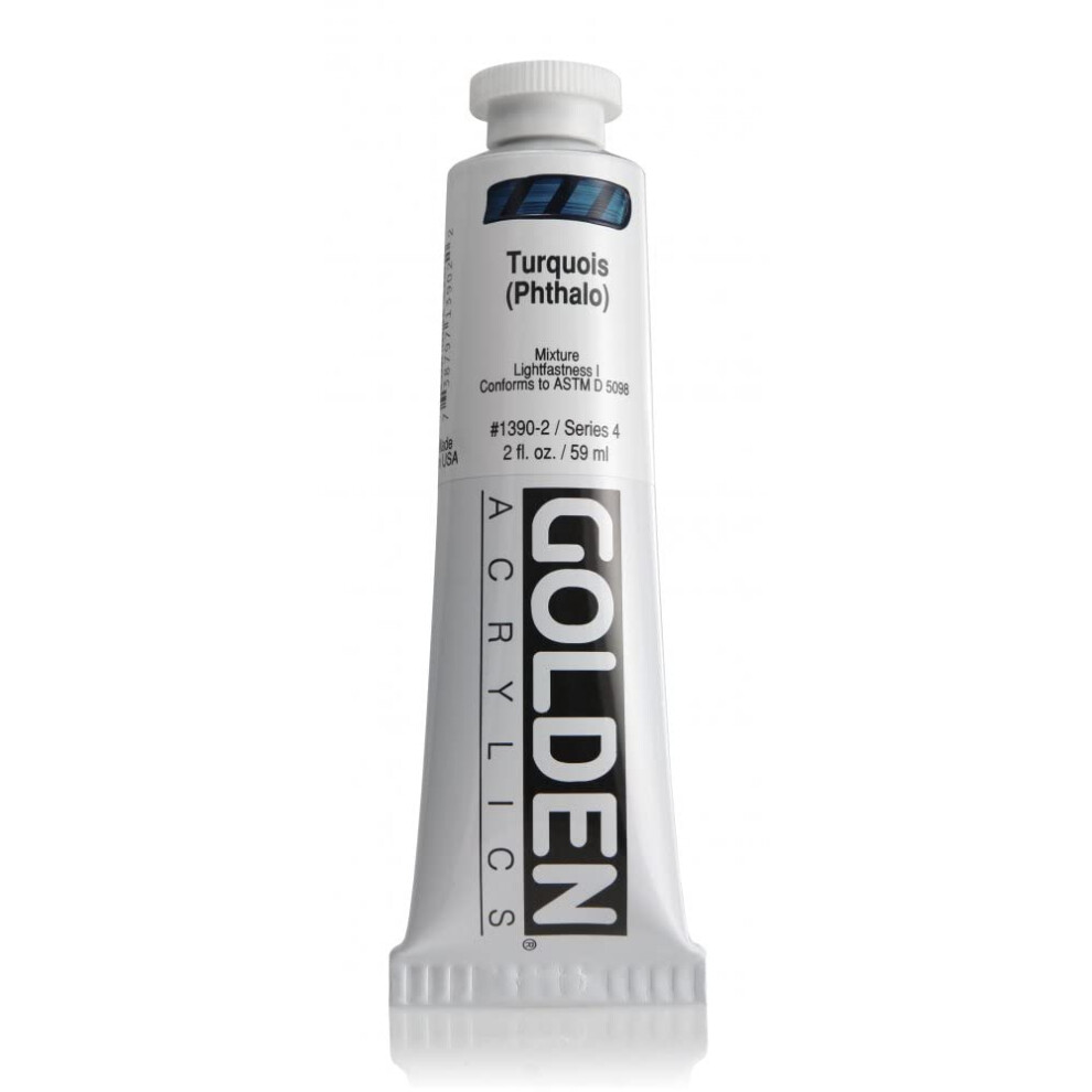 Heavy Body Acrylics Von Golden T Rkis (Phthalo) 2 Fl. Oz. Tube Professionelle Acrylfarbe Transparent-image