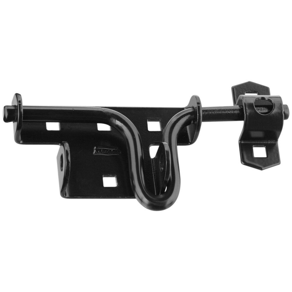 Loquet de porte et de portail coulissant National Hardware N165-506 en acier avec rev   tement WeatherGuard noir