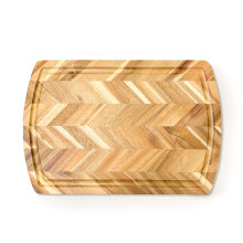 Lipper International Acacia Rect. Herringbone design Chopping board side grooves deep well 18x12x1 Inches