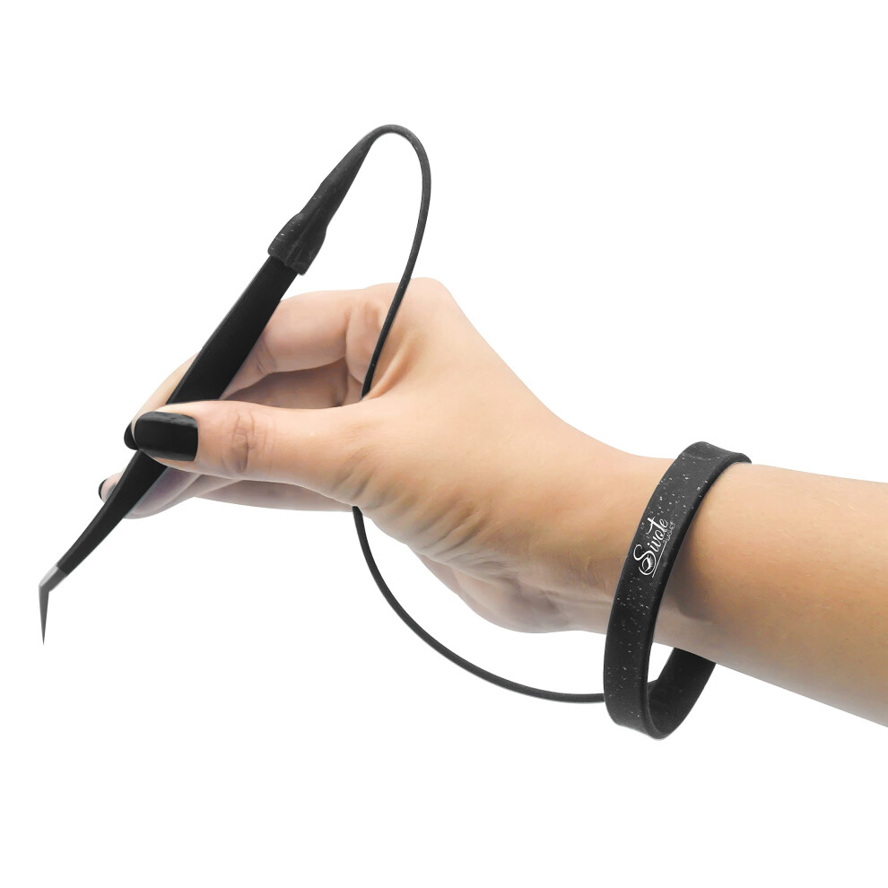 Sivote Black Lash Tweezers Holder Protector Silicone Wristband Tweezer Delighter Lash Extension Supplies