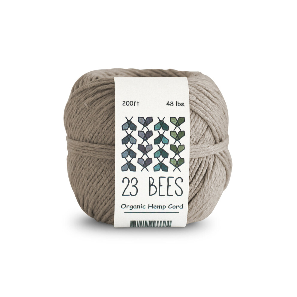 100% Organic Hemp Cord  Twine  String for Jewelry  Beading  Macrame  Crafts  23 Bees (200ft x 48 lb.) Natural
