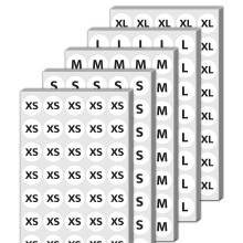 2000 Pack 3/4"""" - Kledingmaatstickers Klein Medium Groot Shirt Maatlabels - 5 maten (XS S M L XL)