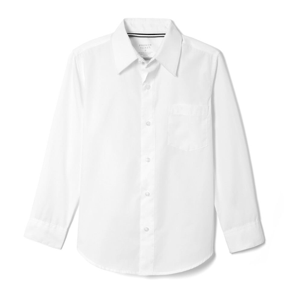 Robe    col extensible French Toast pour gar  on, manches longues (standard et Husky), chemise boutonn  e, blanche, taille 8 US