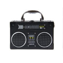 KUANG! Vrouwen Retro Radiovormige Clutch Honderd Dollar Bill Box Schoudertas Elegante Avond Crossbody Handtas