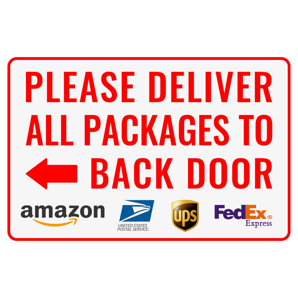 Bitte Liefern Sie Alle Pakete An Die Hintert R. Pfeil Links Bestylez Lieferschild F R Den Au Enbereich, 12 X 8 Zoll (147)-image