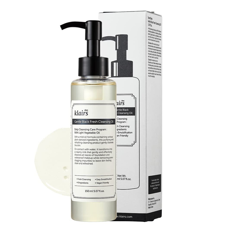 Besteklairs Black/Light Dearklairs] Gentle Fresh Cleansing Oil A And Spreadable Texture Only 6 Ingredients (5.07 Fl Oz)
