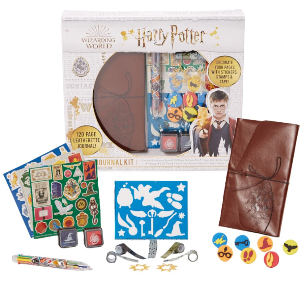 Innovative Designs Harry Potter Journal Set for Kids - Smash Leather Journal Kit with Stickers  Stamps & Tape-image-OPC-PGG898C-NEW