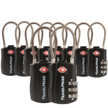 TravelMore 10er-Pack TSA-zugelassene Reise-Gep ckschl sser mit Zahlenkabel f r Koffer Orange (10er-Pack Schwarz)