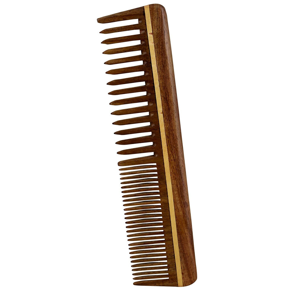 Royaltyroute Unisex Handcrafted Sheesham Wood Comb - Wide Tooth Detangling Wooden Combs - Non-Static And Eco-Friendly