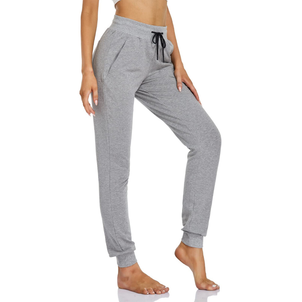 SEVEgO Lightweight Womens 32 Tall Inseam cotton Soft Jogger with Zipper Pockets cargo Pants Light grey X-Small