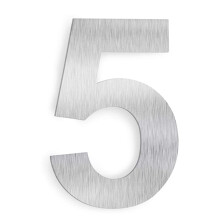 House Number - 6 Inch Stainless Steel Floating Home Address Number Rustproof & Easy Install Silver Number 5