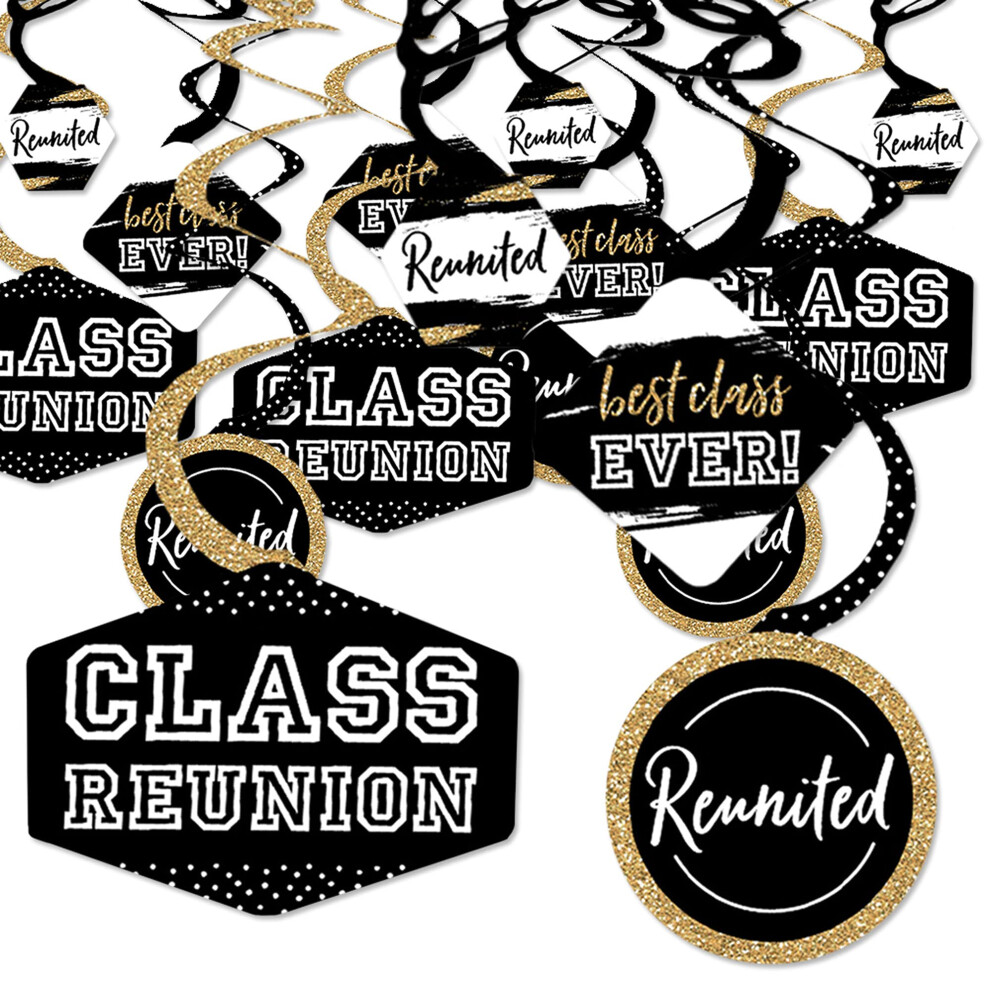 Big Dot Of Happiness Reunited ? H Ngedeko F R Die Klassentreffen-Party ? Party-Deko-Wirbel ? 40Er-Set-image