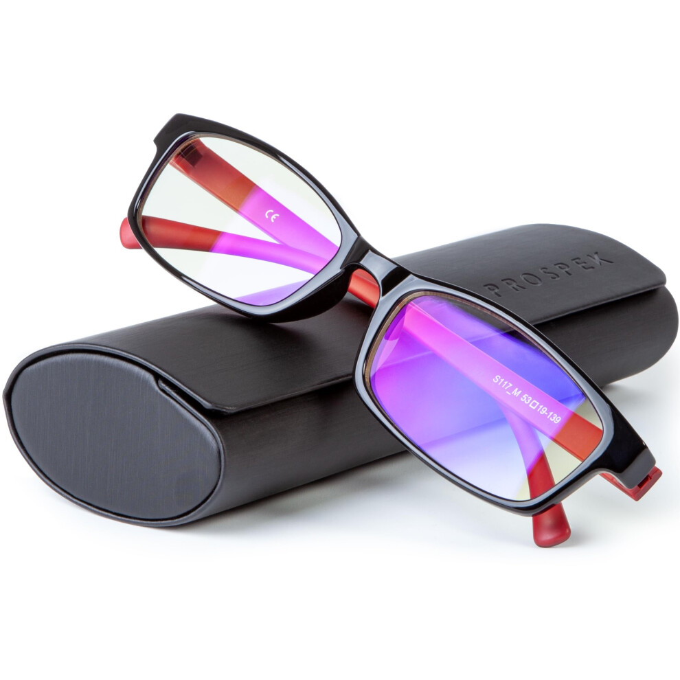 Prospek Blue/Light Reading Glasses For Men And Women Anti-Glare For Computer Use With Clear Lens 3.0 Diopters