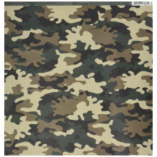 Reminisce Camouflaged 12x12 Tumblad Scrapbook Papper, Woodland Camo, 25 ark, Pack om 1