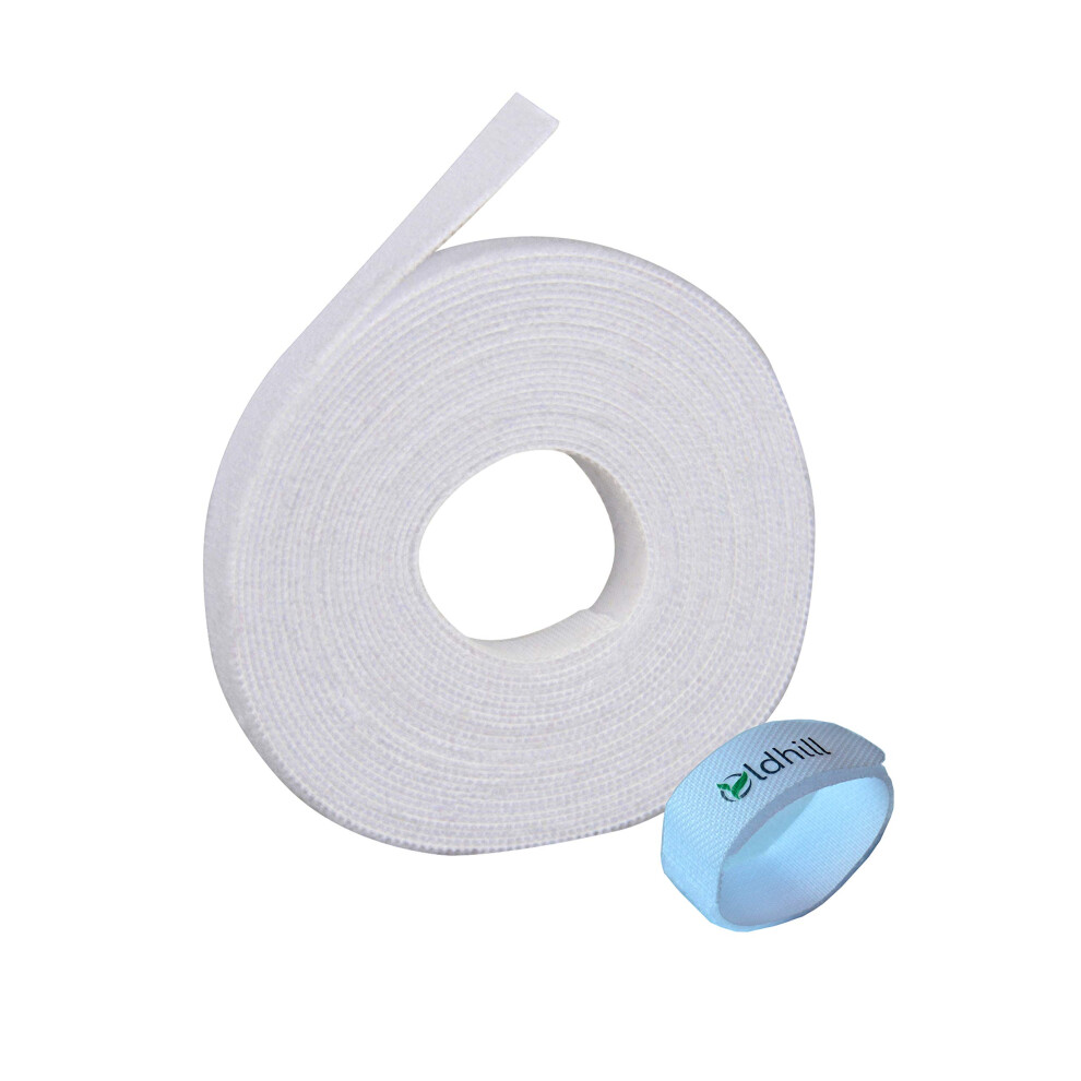 Oldhill Befestigungsbander Mit Klettverschluss, Wiederverwendbare Bander, Drahte, Schnure, Kabelbinder 1,27 Cm Breite, 4,5 M X 3 Rollen (Weiss)-image