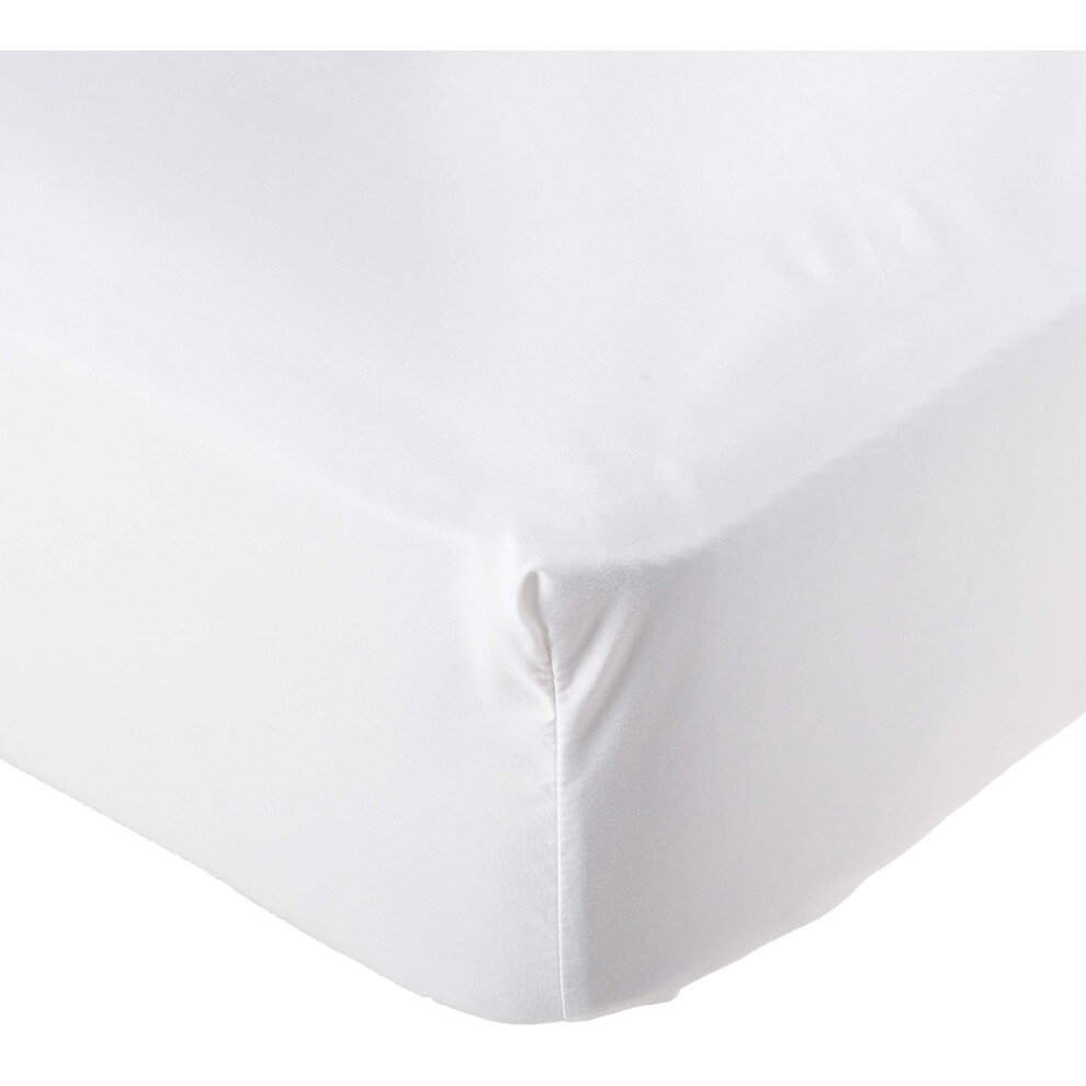 Drap-housse simple blanc ultra doux de luxe pour lit Queen size, traitement sp   cial Elegance Linen Hospitality