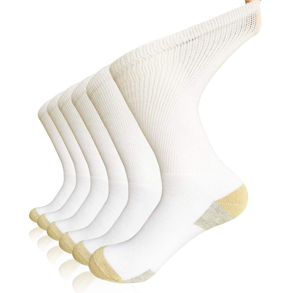 Molax Men's Not,Specified Diabetic Socks Non-Binding Crew Socks Warm Cushioned Adjustable Quarter Sox For Edema Thick Ankle Diabetes