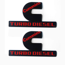 2X erstatning for Cummins Turbo Diesel Emblem Badge High Output Ram 2500 3500 Emblem 6,2"" x 3,4"""" tommer R?d