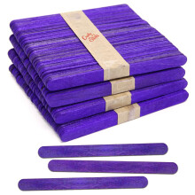CraftySticks 200-pak lilla farve tr?h?ndv?rksispinde Slanke tr?pinde til kunsth?ndv?rk STEM-forsyning 4,5 tommer