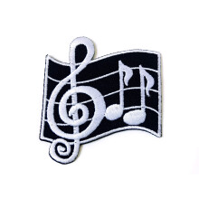 Note muzicale G Clef Eighth Music Scale Clasic Brodat Cusut Fier pe Patch pentru Rucsacuri Jeans Imbracaminte.