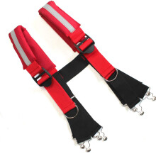 Brandweerbroek Schouderbanden Brand/Redder Snelle Verstelbare Bandjes met Reflecterende Strook (48 inch-, Rood Reflecterend)