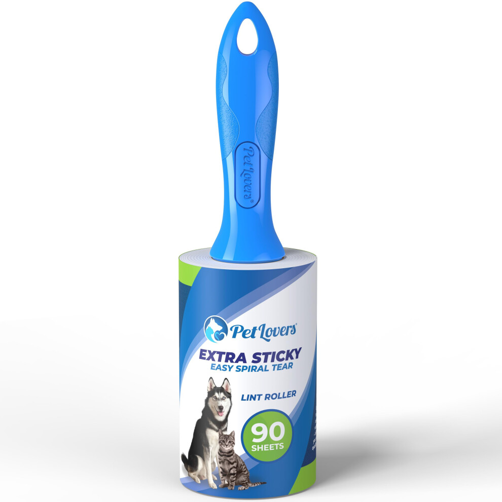 Petlovers Rullo Extra Adesivo Per Pelucchi Unità Singola 90 Fogli Per La Rimozione Dei Peli Degli Animali Domestici Rimuovi Pelucchi Per Cani E Gatti (1 Confezione)-image