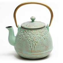 Toptier th Kettle pour cuisinire en fonte en fonte de thire avec des infuseurs pour le th en vrac 22 oz vert clair