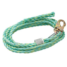 Peakworks Fall Protection V84014050 Vertikalt livslinje rep med rygg skarv och snap hook 50 ft. Lngd grn