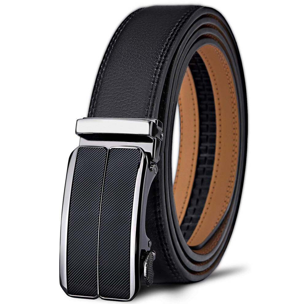 Ceinture ? cliquet coulissante BULLIANT pour homme, pour pantalon, chemise, Oxford, coupe ajust?e (noir, taille r?glable, 28-34)