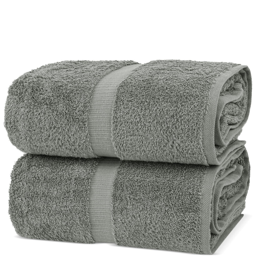 Draps De Bain Turcs Chakir Turkish Linens 100 % Coton De Qualit Sup Rieure (Grands Draps De Bain 35'' X 70'' - Gris)-image