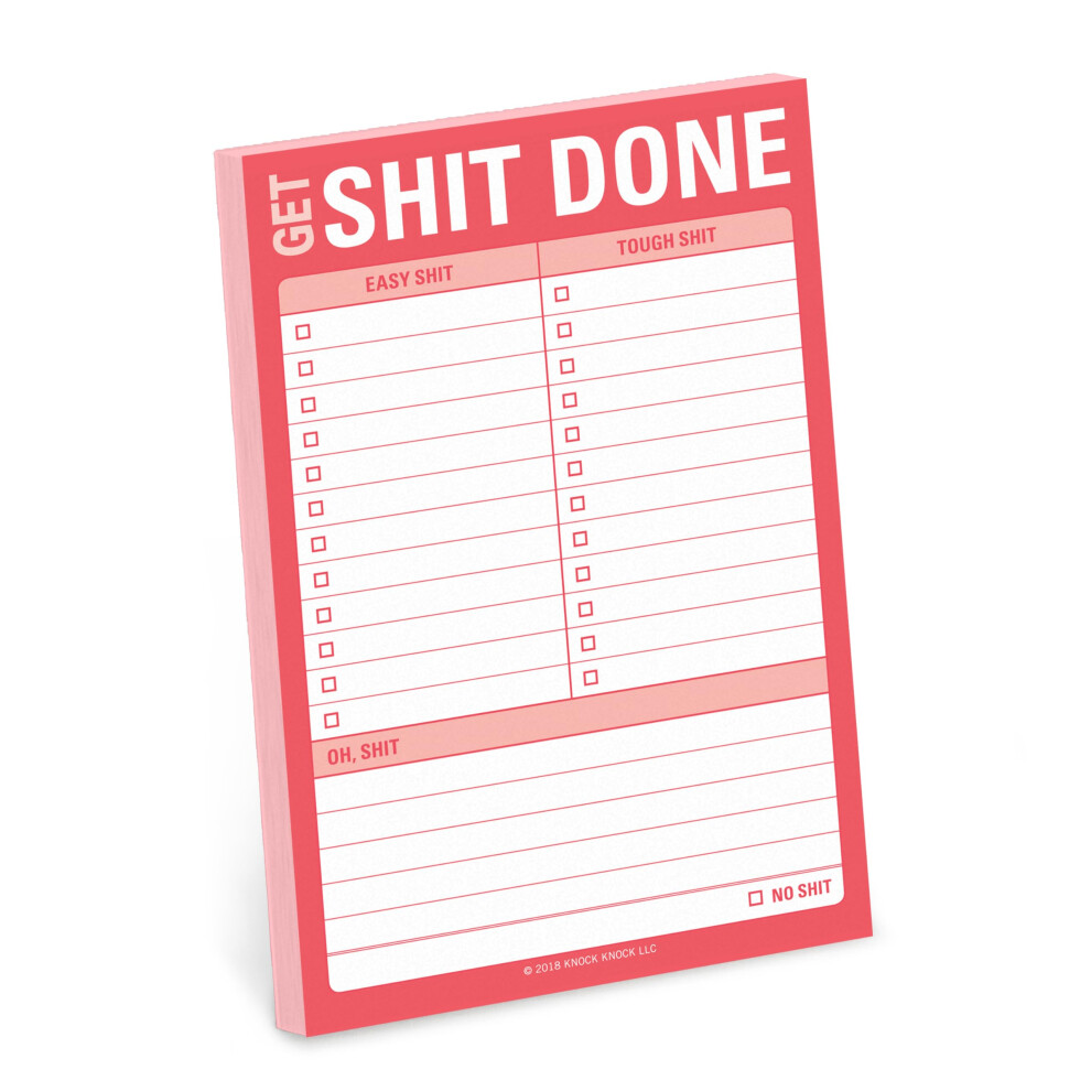 1-Count Knock Knock Get Shit Done Sticky Notes - Great Big Sticky Notes & Large to Do List Note Pad  4 x 6-inches-image-OPC-PGG8FCV-NEW