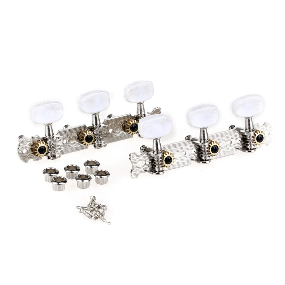 Musiclily Pro 3 sur une plaque guitare acoustique cordes m   caniques chevilles cl   s accordeurs ensemble nickel avec bouton blanc