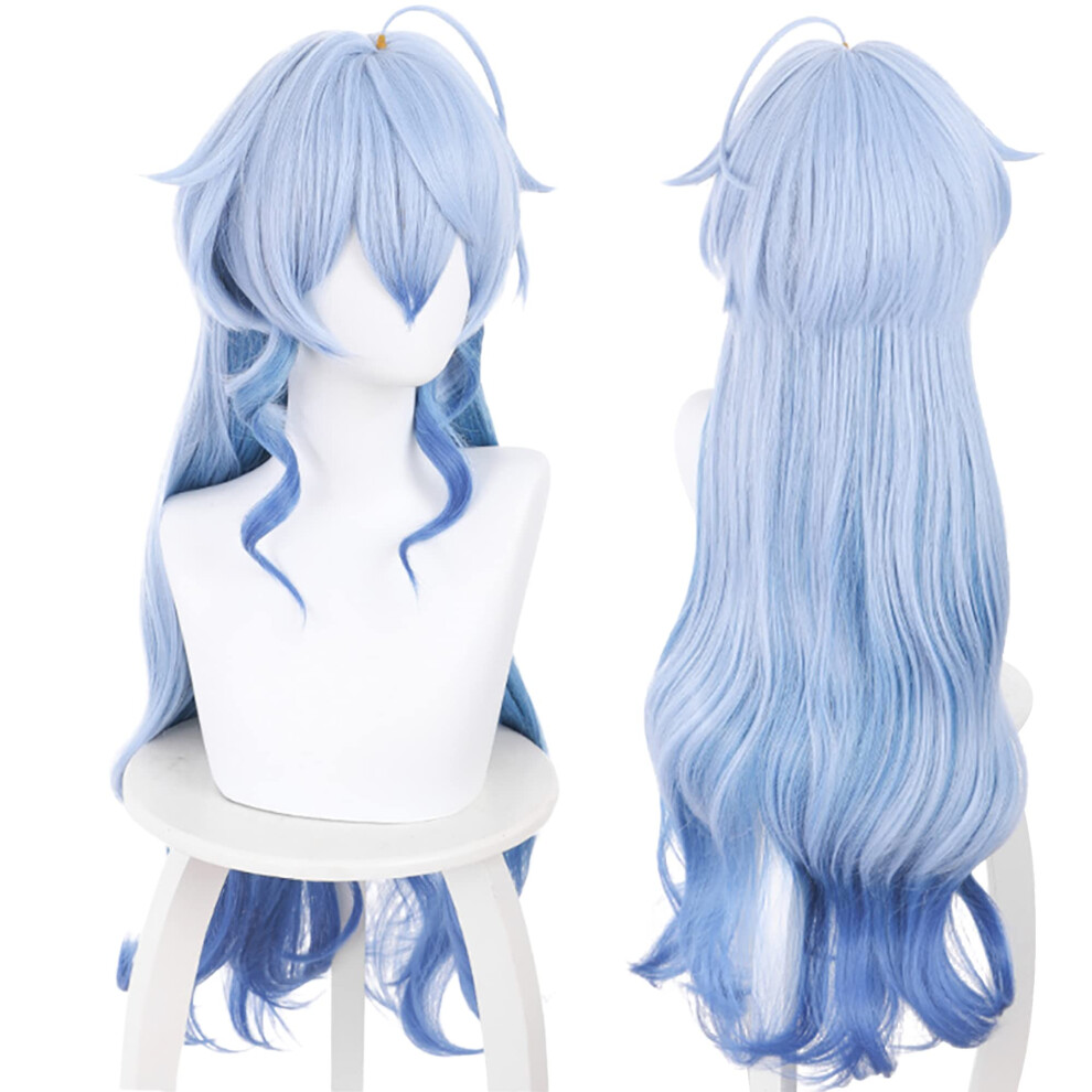 Maysuwell Unisex Blue Anime Wig Genshin Impact Ganyu Cosplay Wig Gradient With Free Wig Cap For Comic Con Cosplay Show Halloween