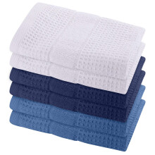 GREEN LIFESTYLE Salviette a nido d'ape da 12x12 pollici, confezione da 6, morbide, resistenti, altamente assorbenti e lussuose (blu)