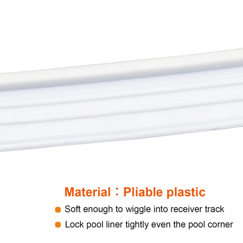FBULWSEC 120'ft Ρολό Επένδυσης Πισίνας με Bead Lock για Πισίνες Υψηλής & Χαμηλής Γης,Λευκό 2